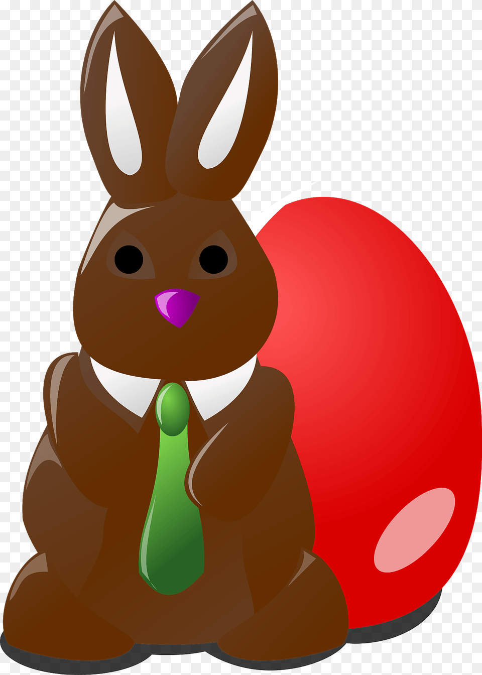 Chocolate Bunny With Red Egg Clipart, Animal, Mammal, Sweets, Food Free Png Download