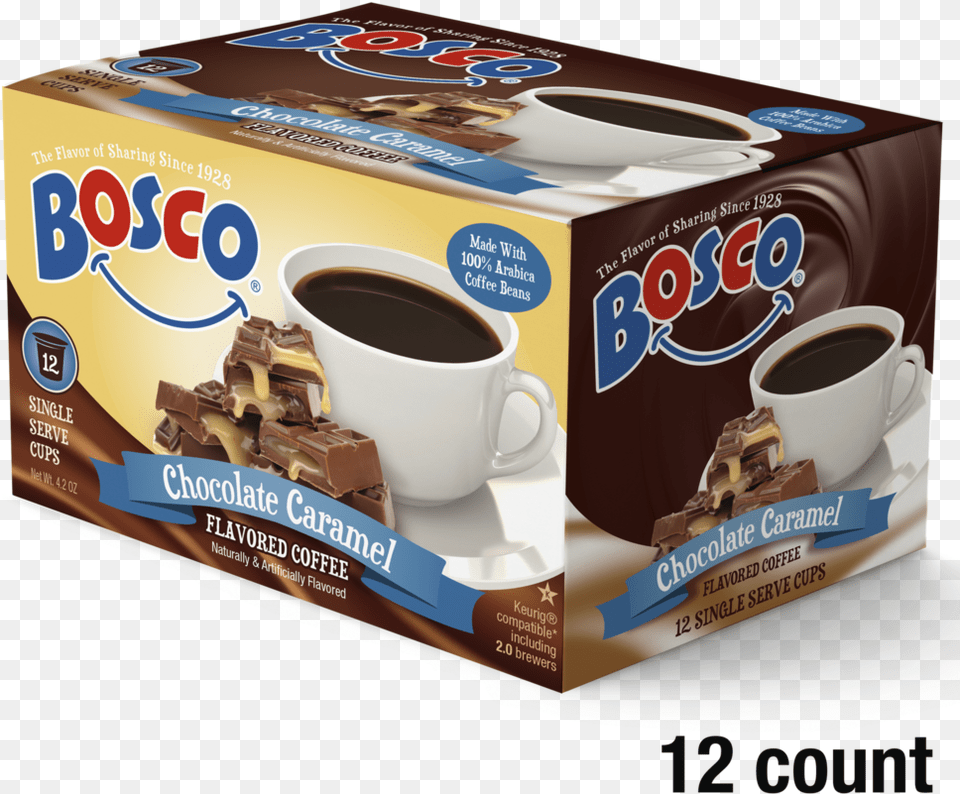 Chocolate Caramel Coffee Bosco Coffee Flavored Chocolate Caramel Single Serve, Cup, Dessert, Food, Cocoa Free Transparent Png
