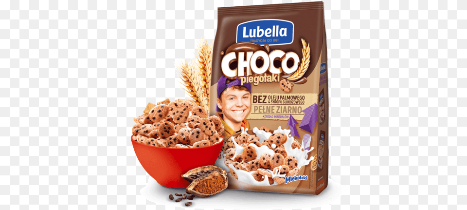 Chocolate Cereal Crisps In Shape Of Cookies Choco Piegotaki, Food, Snack, Bowl, Person Free Png Download