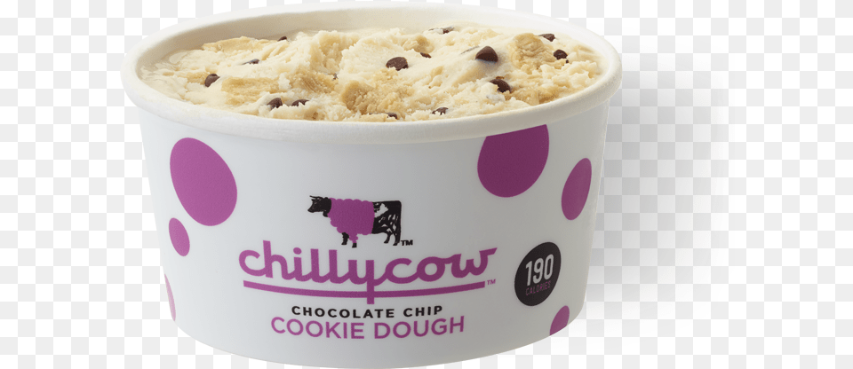 Chocolate Chip Cookie Dough Chilly Cow Chocolate Chip Cookie Dough, Food, Cream, Dessert, Ice Cream Png Image