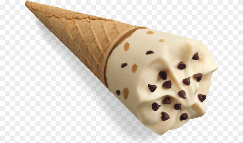 Chocolate Chip Cookie Dough Ice Cream Cone, Dessert, Food, Ice Cream Free Png