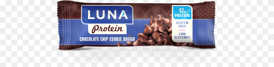 Chocolate Chip Cookie Dough Packaging Luna Bars Chocolate Chip, Food, Sweets, Text, Baby Png