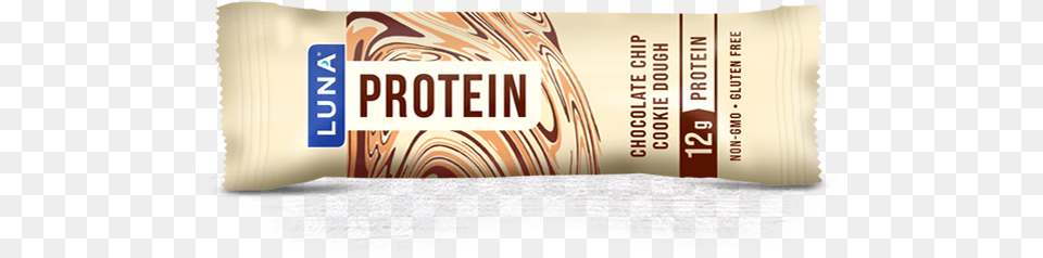 Chocolate Chip Cookie Dough Packaging Luna Cookie Dough Protein Bar, Text, Paper Png