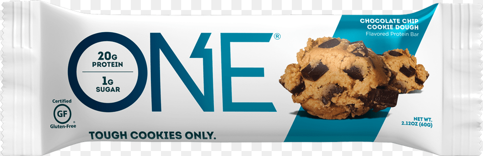 Chocolate Chip Cookie Dough Protein Bar One Chocolate Chip Cookie Dough Protein Bar, Food, Sweets Free Transparent Png