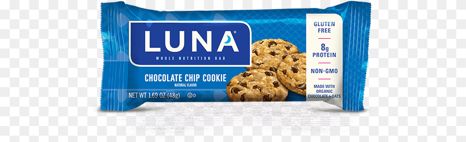 Chocolate Chip Cookie Flavor Packaging Peanut Butter Luna Bars, Food, Sweets Png Image