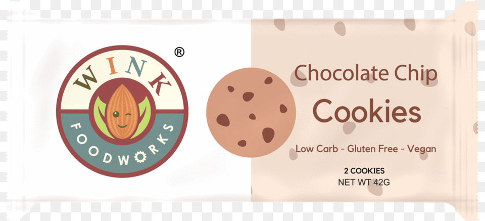 Chocolate Chip Cookies Wink Chocolate Chip Cookies, Food, Sweets, Text, Paper Png Image