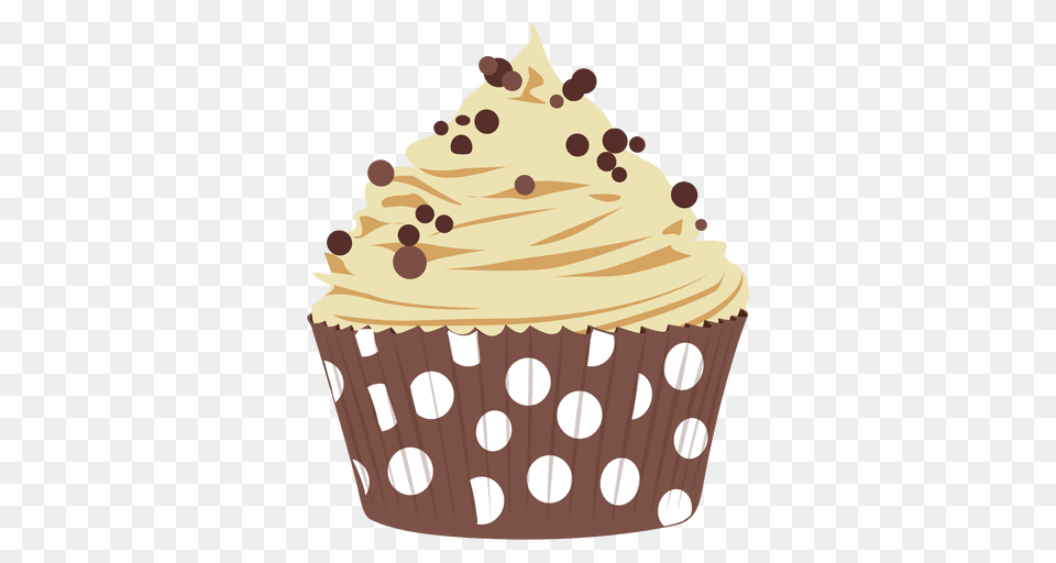 Chocolate Chip Cupcake Illustration, Cake, Cream, Dessert, Food Free Png