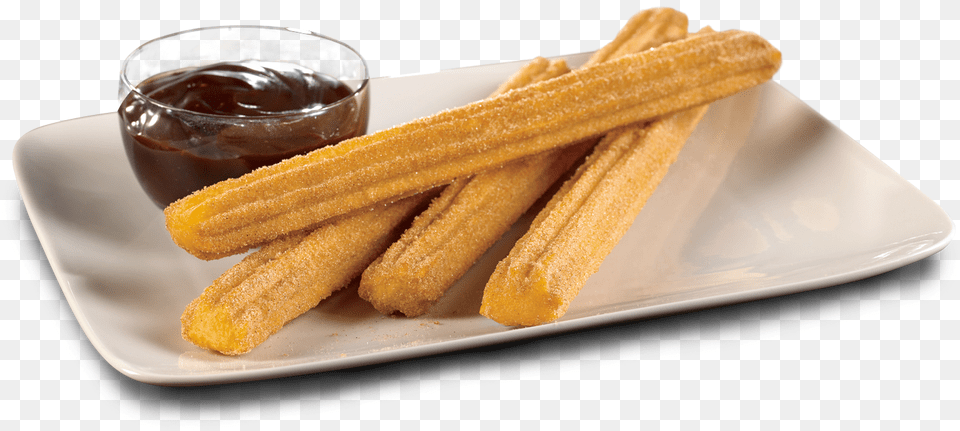 Chocolate Con Churros, Plate, Food, Bread Free Transparent Png
