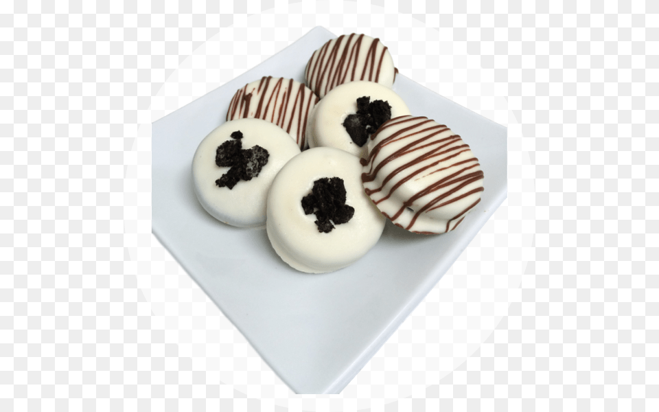 Chocolate Covered Oreo Cookies Black And White Cookie, Food, Sweets, Plate, Cream Free Png Download