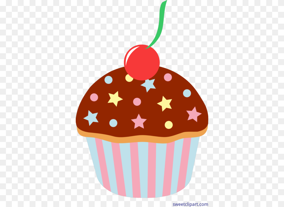 Chocolate Cupcake With Sprinkles Clip Art, Cake, Food, Dessert, Cream Free Transparent Png