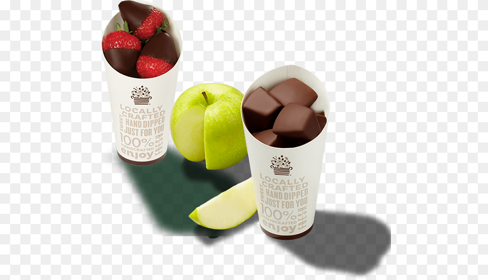 Chocolate Dipped Fruit Cones Strawberry, Apple, Food, Plant, Produce Free Png