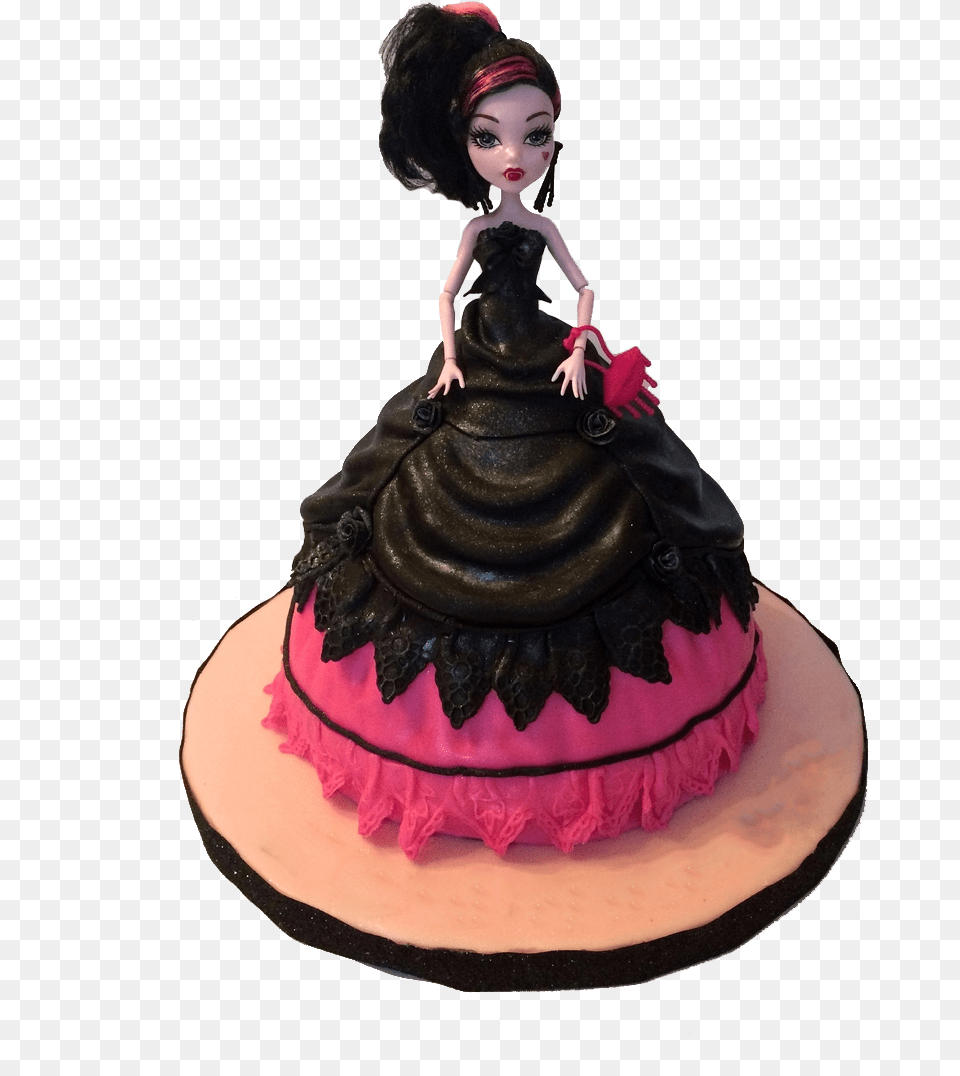 Chocolate Doll Cake Chocolate Cake With Doll, Figurine, Icing, Cream, Dessert Free Png Download