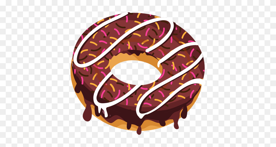 Chocolate Doughnut With Sprinkles, Donut, Food, Sweets, Dynamite Png