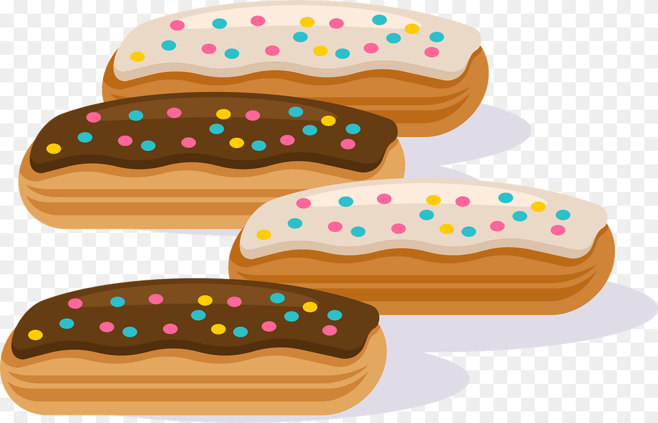 Chocolate Eclairs Clipart, Food, Sweets, Donut Png