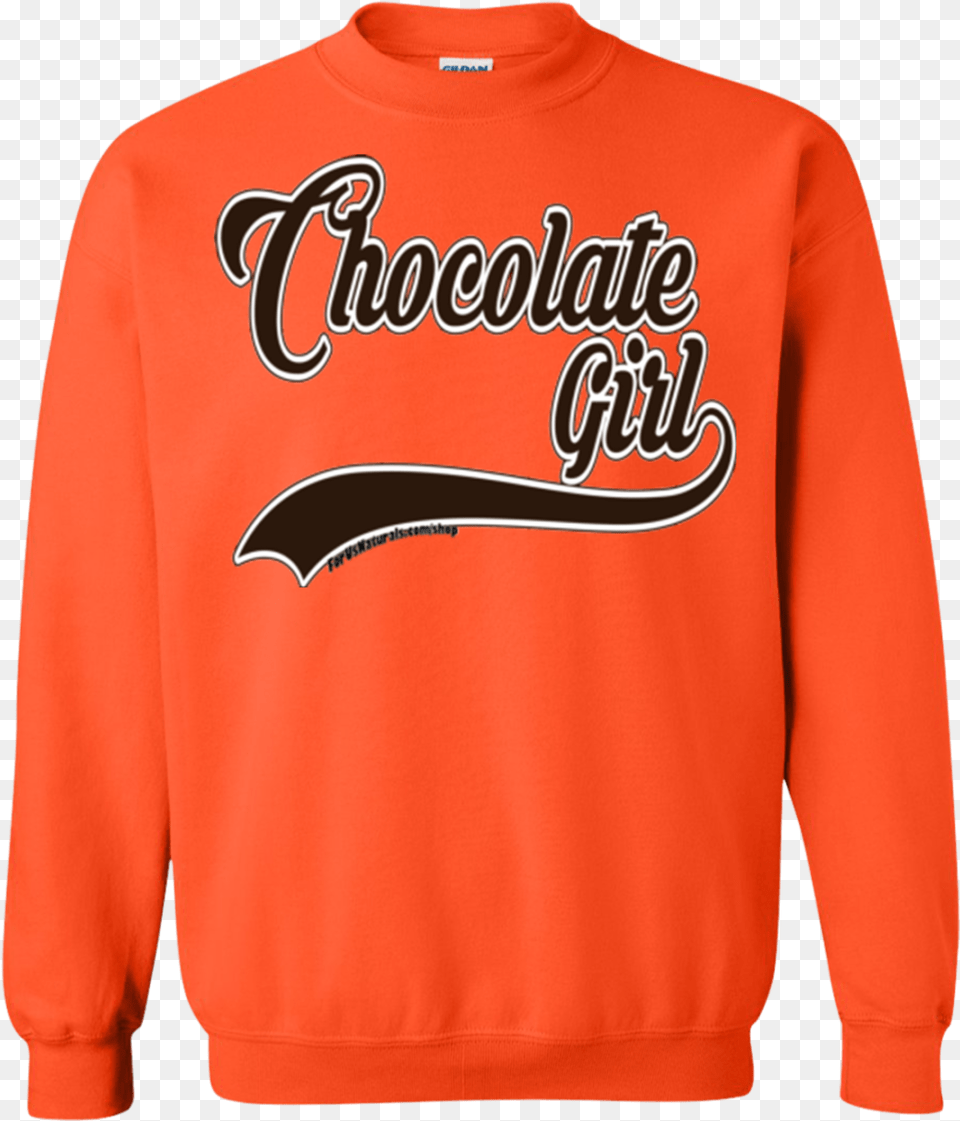 Chocolate Girl Sweatshirt Orange Illinois Crewneck Sweatshirt, Clothing, Knitwear, Sweater, Hoodie Free Png