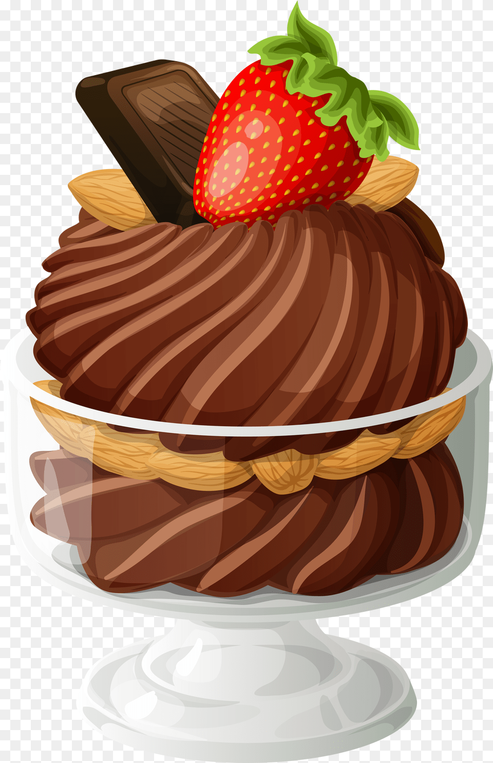 Chocolate Ice Cream Sundae Clip Art Picture Ice Cream And Cold Drink, Berry, Strawberry, Produce, Plant Free Png Download