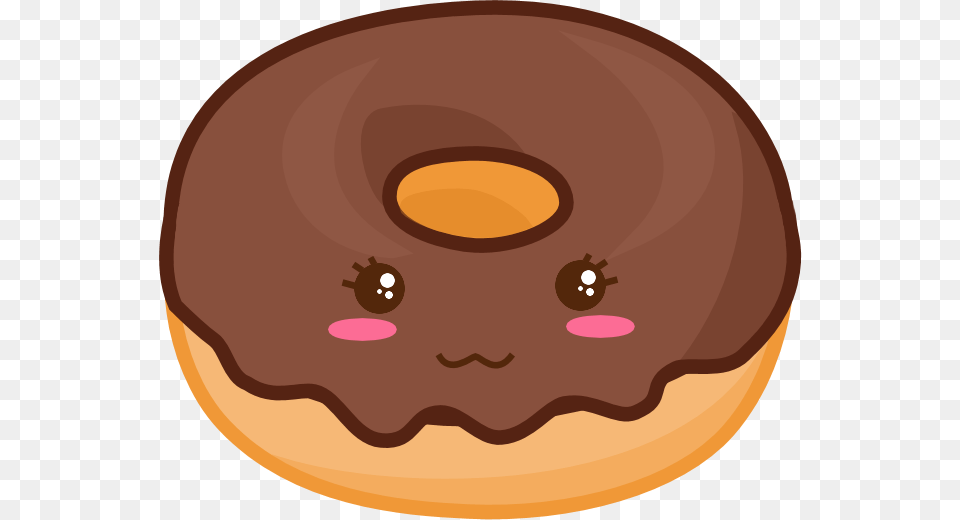 Chocolate Kawaii Kawaii Donuts, Donut, Food, Sweets, Disk Png Image
