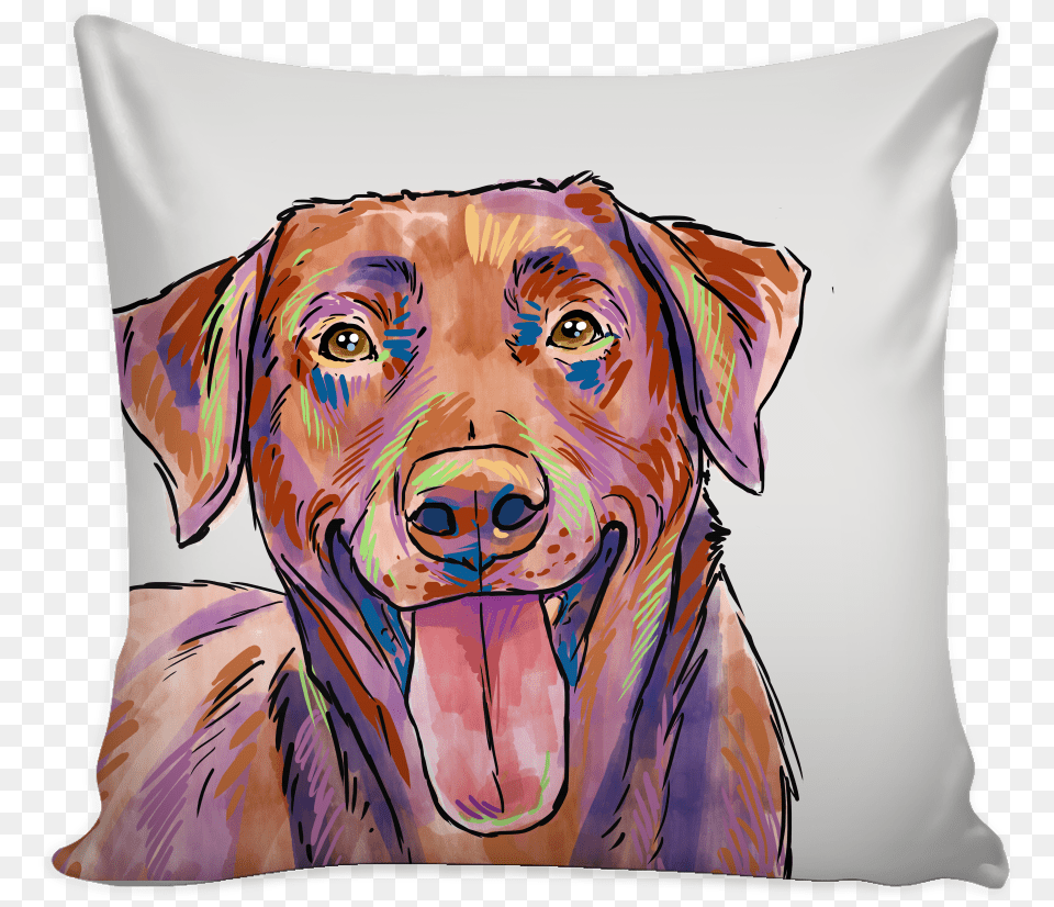 Chocolate Labrador Retriever Pillow Cover Throw Pillow, Cushion, Home Decor, Person, Face Free Png Download