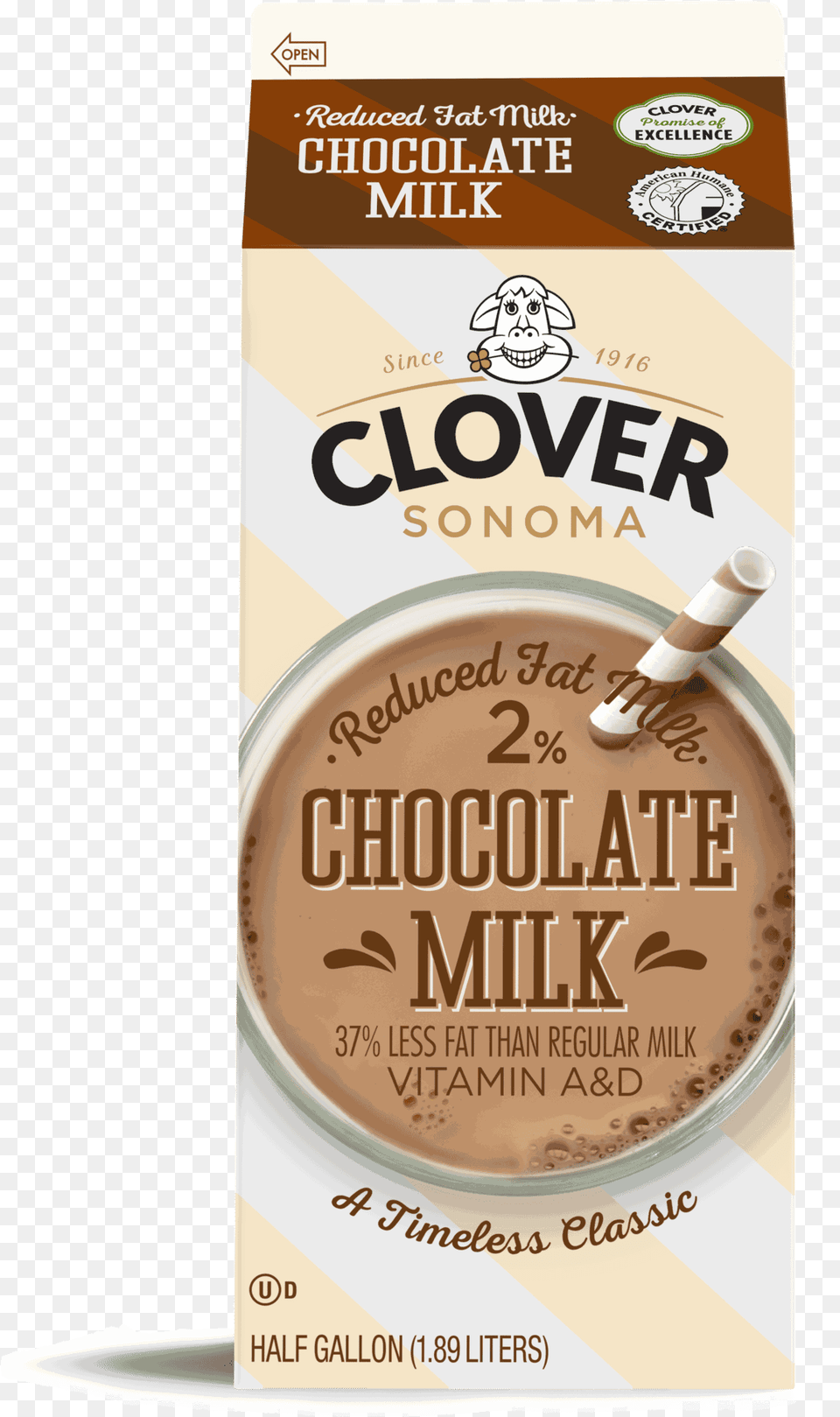 Chocolate Milk Clover Organic Farms Half Amp Half 16 Oz Carton, Dessert, Food, Cocoa, Cup Free Transparent Png