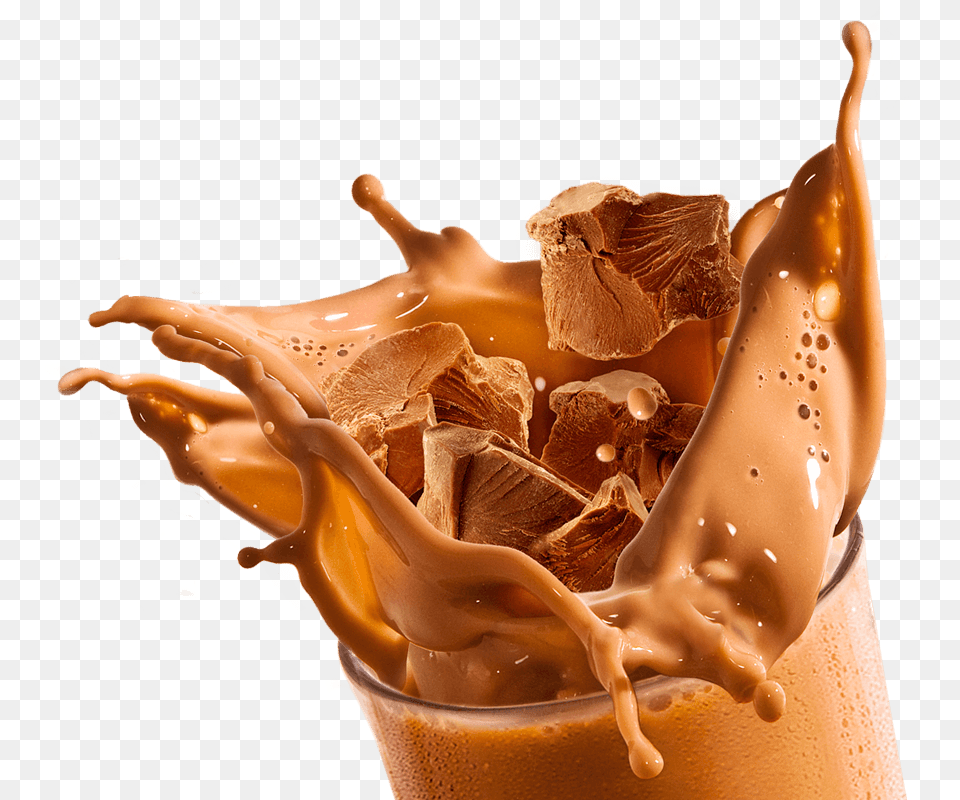 Chocolate Milk Splash Cold Coffee Splash, Food, Beverage, Cream, Dessert Png Image