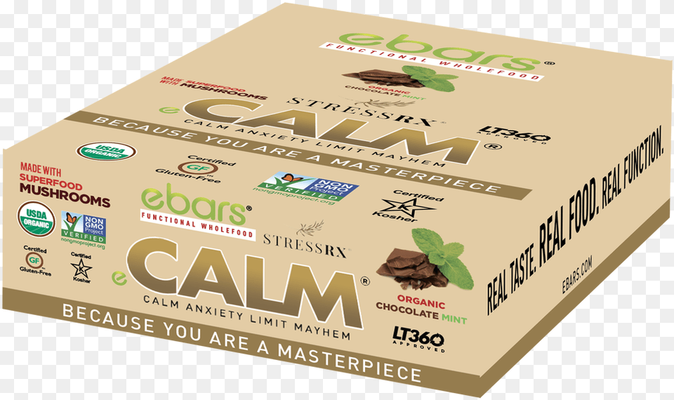 Chocolate Mint Calm Bars Carton, Herbal, Herbs, Plant, Box Free Transparent Png