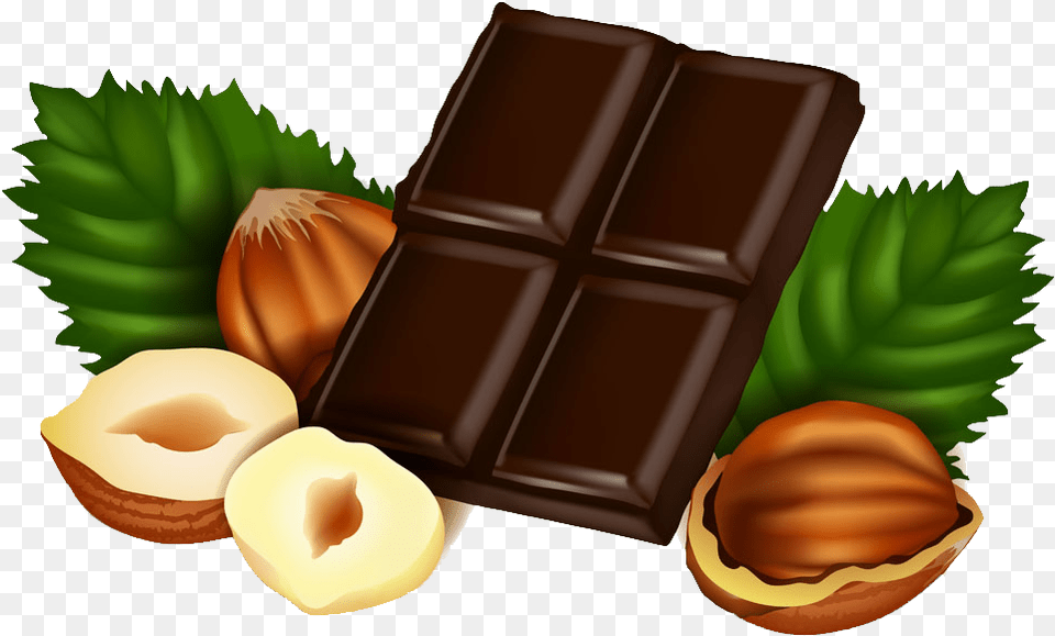 Chocolate Nuts Clip Art Download Hazelnut Chocolate, Food, Cocoa, Dessert, Produce Free Png