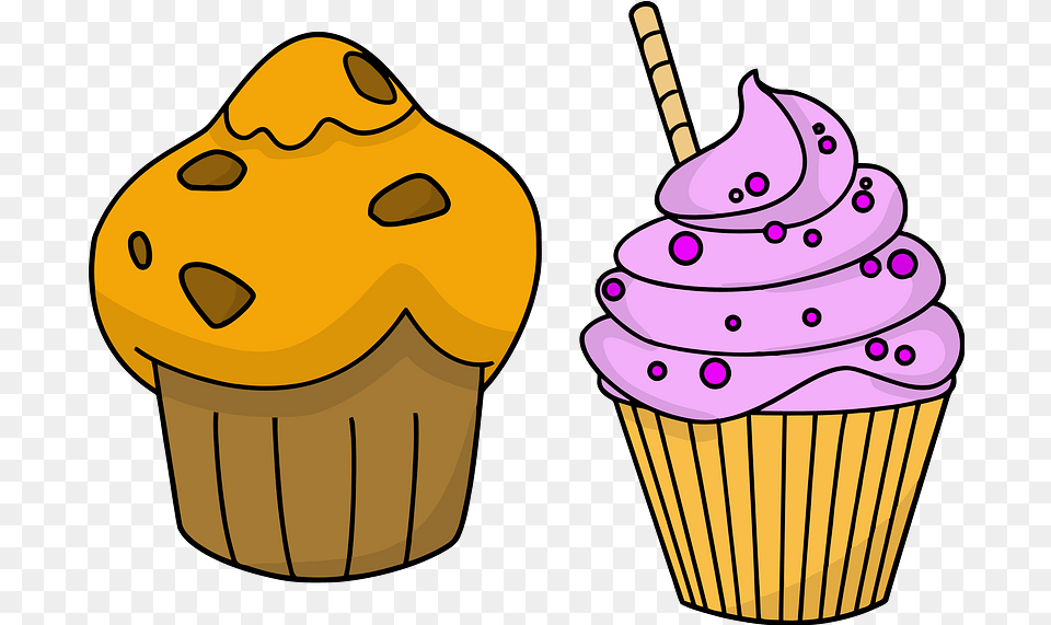 Chocolate Peanut Butter Cupcake And Cherry Clipart Cute Food Animation, Cake, Cream, Dessert, Icing Free Transparent Png