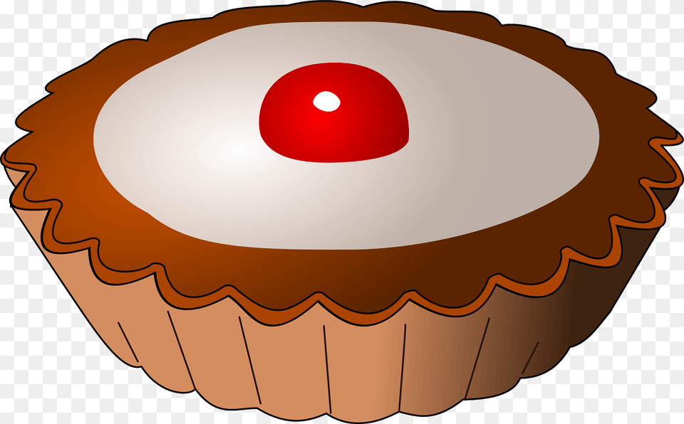 Chocolate Pie With A Cherry On Top Clipart, Cake, Cream, Cupcake, Dessert Free Png Download