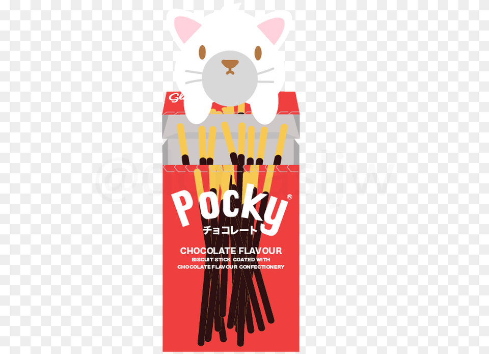 Chocolate Pocky Cat Illustration, Advertisement, Poster, Animal, Mammal Free Png