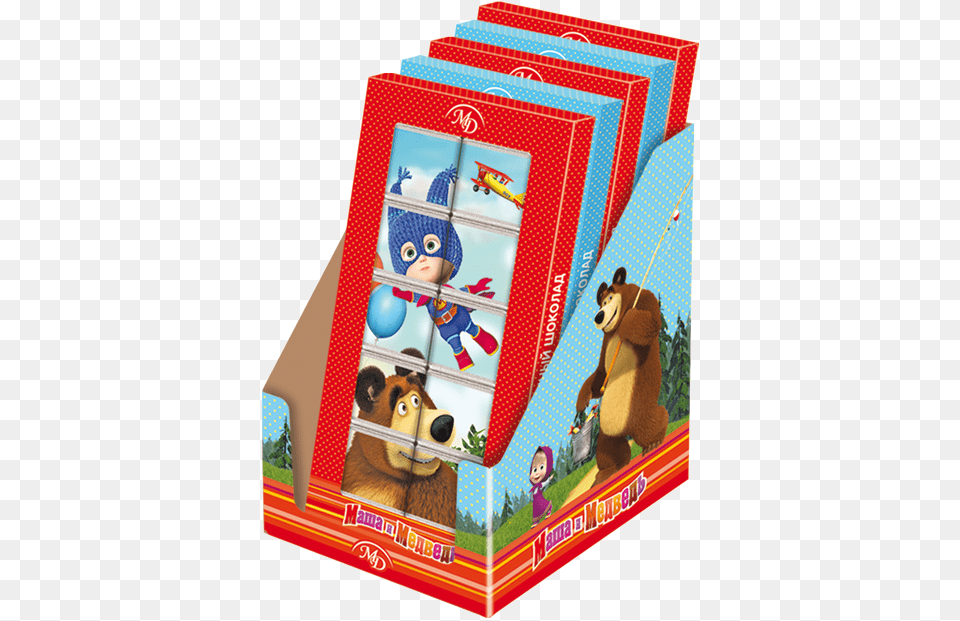 Chocolate Puzzle Masha And The Bear 50gr12 Pcs Milk Masha And The Bear Chocolate, Teddy Bear, Toy, Baby, Person Free Png Download