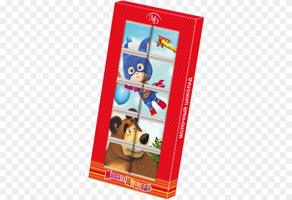 Chocolate Puzzle Masha And The Bear 50gr12 Pcs Milk Masha And The Bear Chocolate, Book, Publication, Baby, Person Png