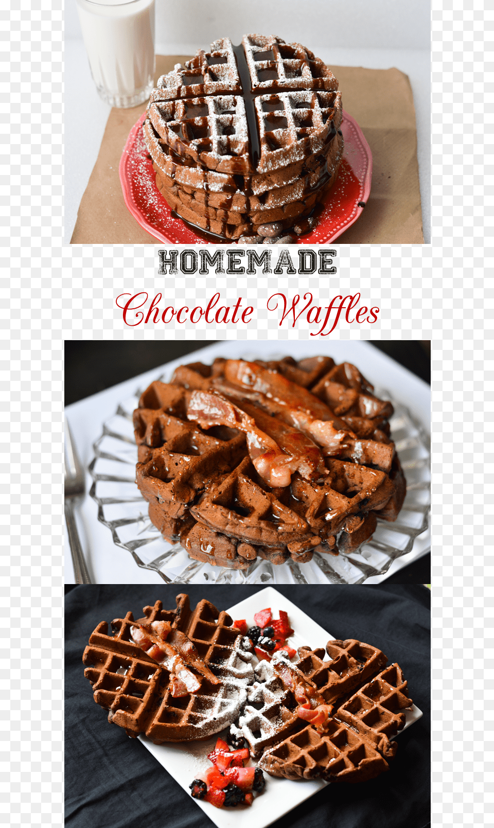 Chocolate Waffles Pin Collage Chocolate, Food, Waffle, Cutlery, Fork Free Png Download