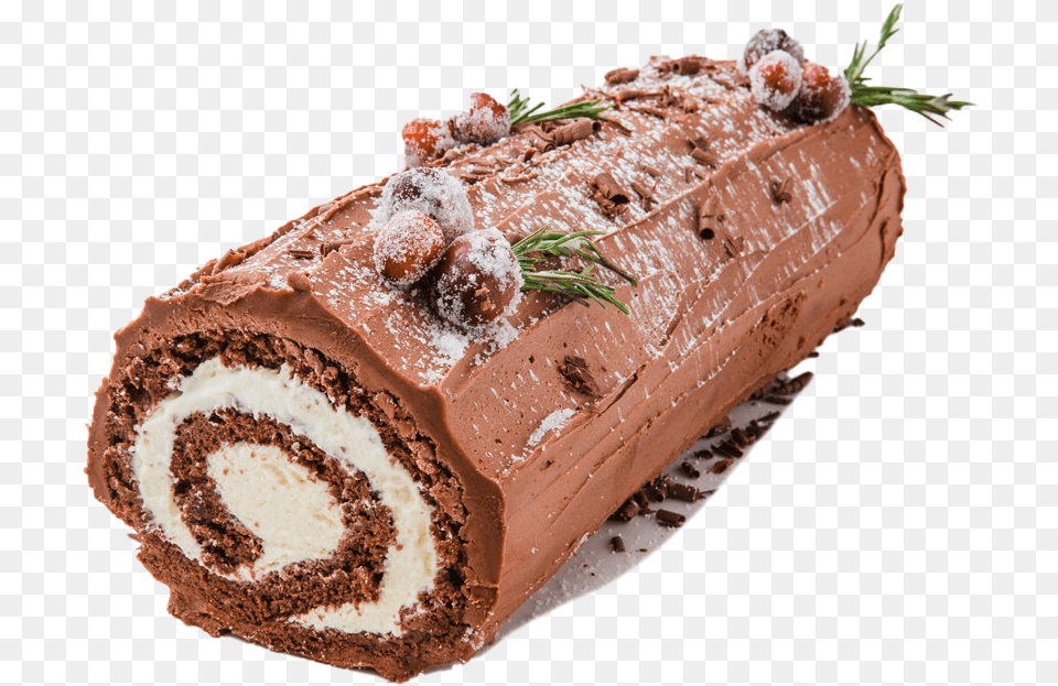 Chocolate Yule Log Clipart Yule Log, Cream, Dessert, Food, Ice Cream Png Image