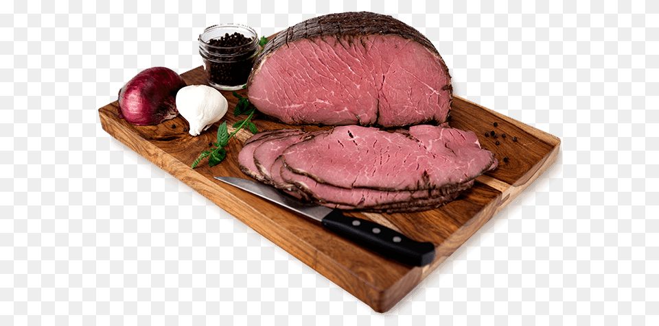 Choice Angus Perfectly Seasoned Roastof Beef Food, Blade, Knife, Weapon, Meat Png Image