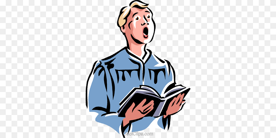 Choir Boy Royalty Vector Clip Art Illustration Boy Singing In Church, Person, Reading, Adult, Male Free Png