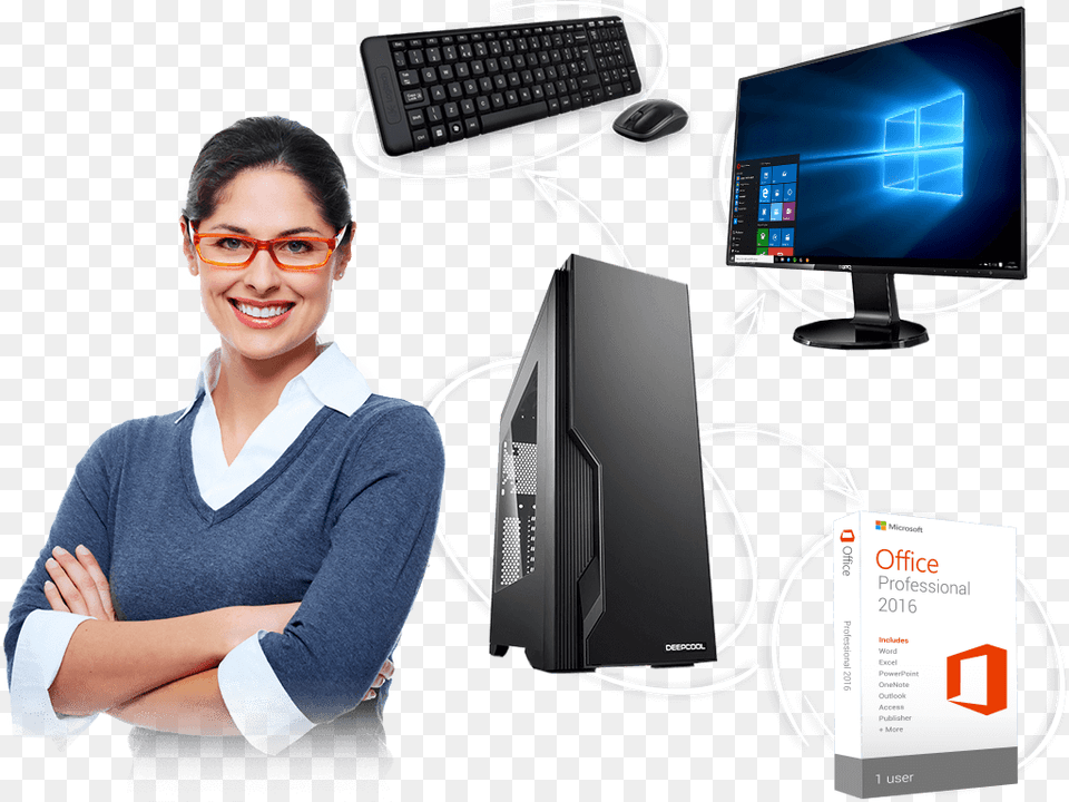 Choose Your Ultimate Desktop Pc Step By Step Business Woman Smiling, Hardware, Female, Electronics, Computer Hardware Png Image