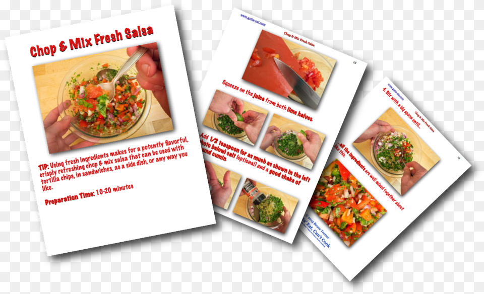 Chop And Mix Fresh Salsa Picture Book Recipe, Lunch, Advertisement, Poster, Food Free Png