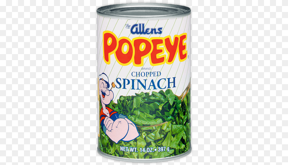 Chopped Spinach Allens Popeye Spinach, Tin, Vegetable, Produce, Plant Png