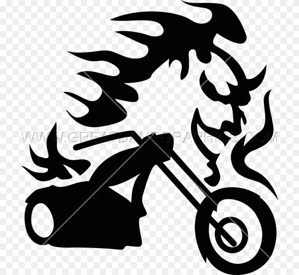 Chopper Hell Flames Production Ready Artwork For T Shirt Printing, Grass, Plant, Bow, Weapon Png Image
