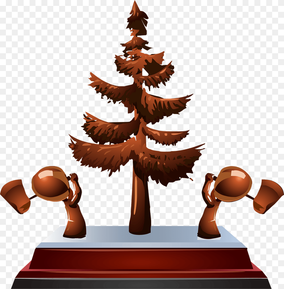 Chopping Tree Trophy Clipart, Plant, Fir, Person Free Png Download