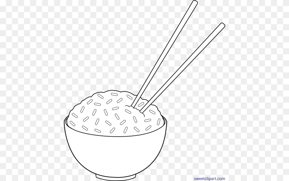Chopsticks Clipart Black And White Chopsticks Black Rice Bowl Line Art, Smoke Pipe, Food, Grain, Produce Png Image