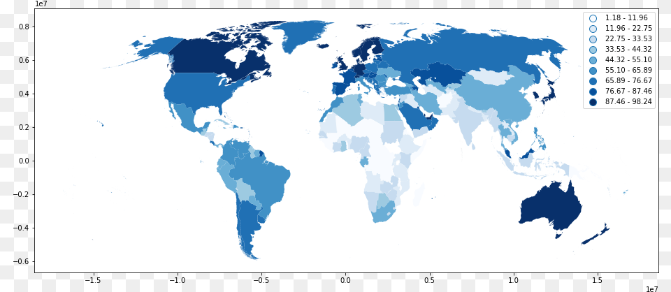 Choropleth Map Of The World, Chart, Plot, Atlas, Diagram Png Image