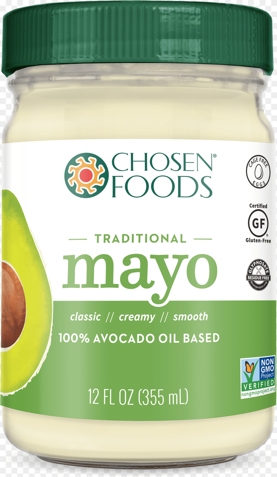 Chosen Vegan Avocado Mayo, Food, Mayonnaise, Fruit, Plant Png