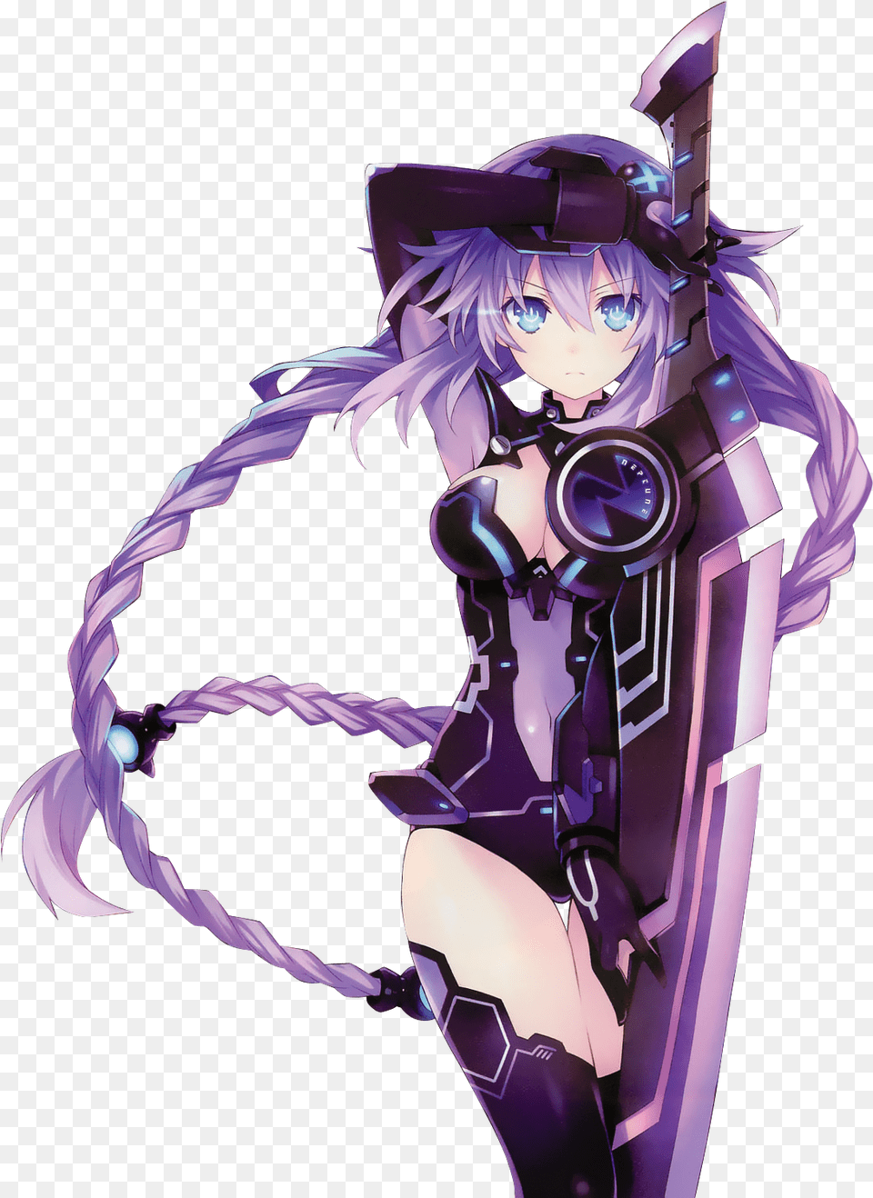 Choujigen Game Neptune Purple Heart Neptunia Sword, Book, Comics, Publication, Person Png Image