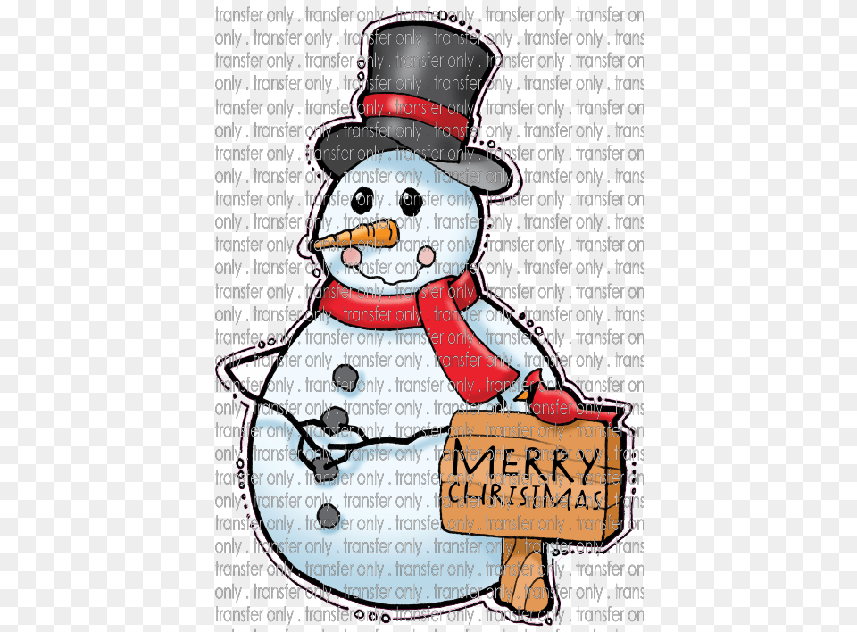 Chr 217 Snowman With Red Scarf Merry Christmas Dot, Nature, Outdoors, Winter, Snow Free Transparent Png