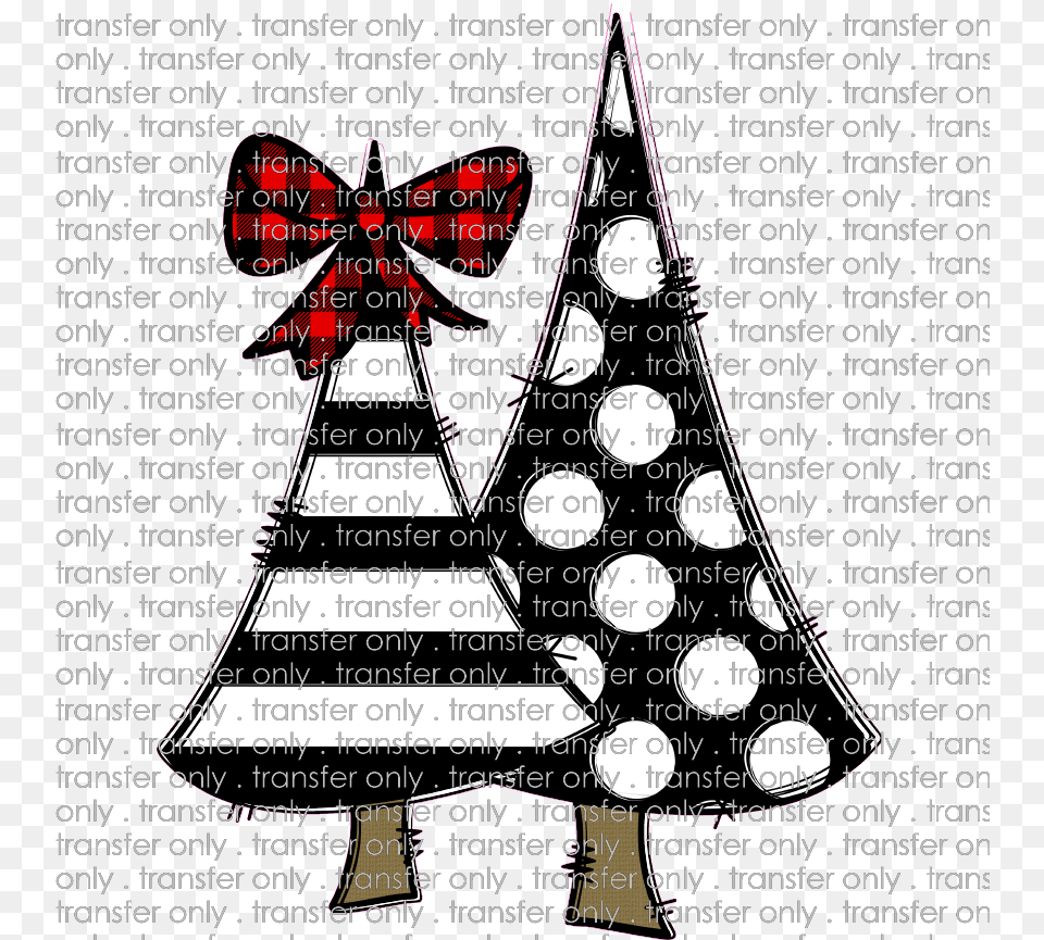 Chr 376 Christmas Trees Black Stripe Red Buffalo Plaid For Holiday, Qr Code, Text Free Transparent Png