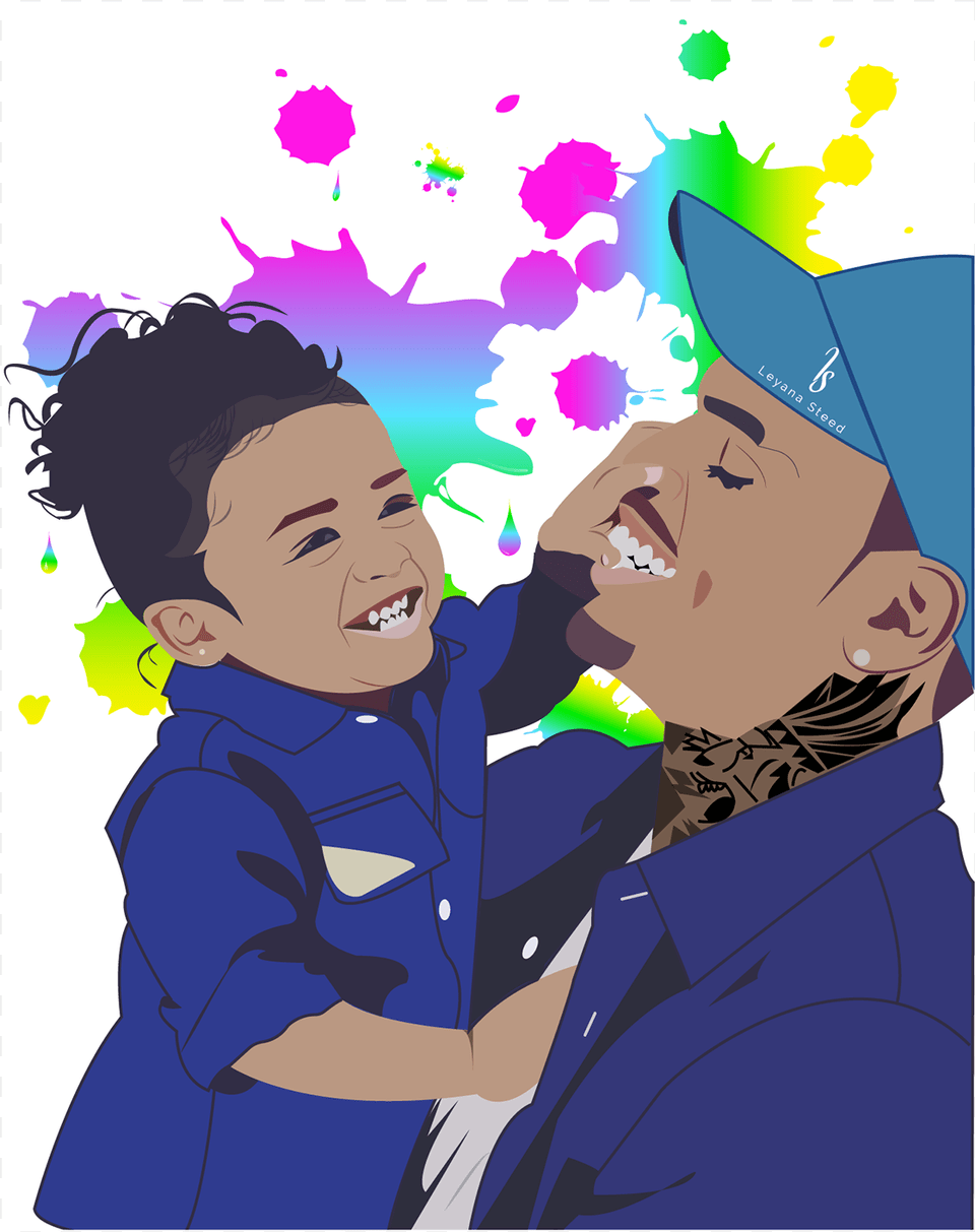 Chris Brown And Royalty Cartoon, Art, Graphics, Purple, Person Free Png Download