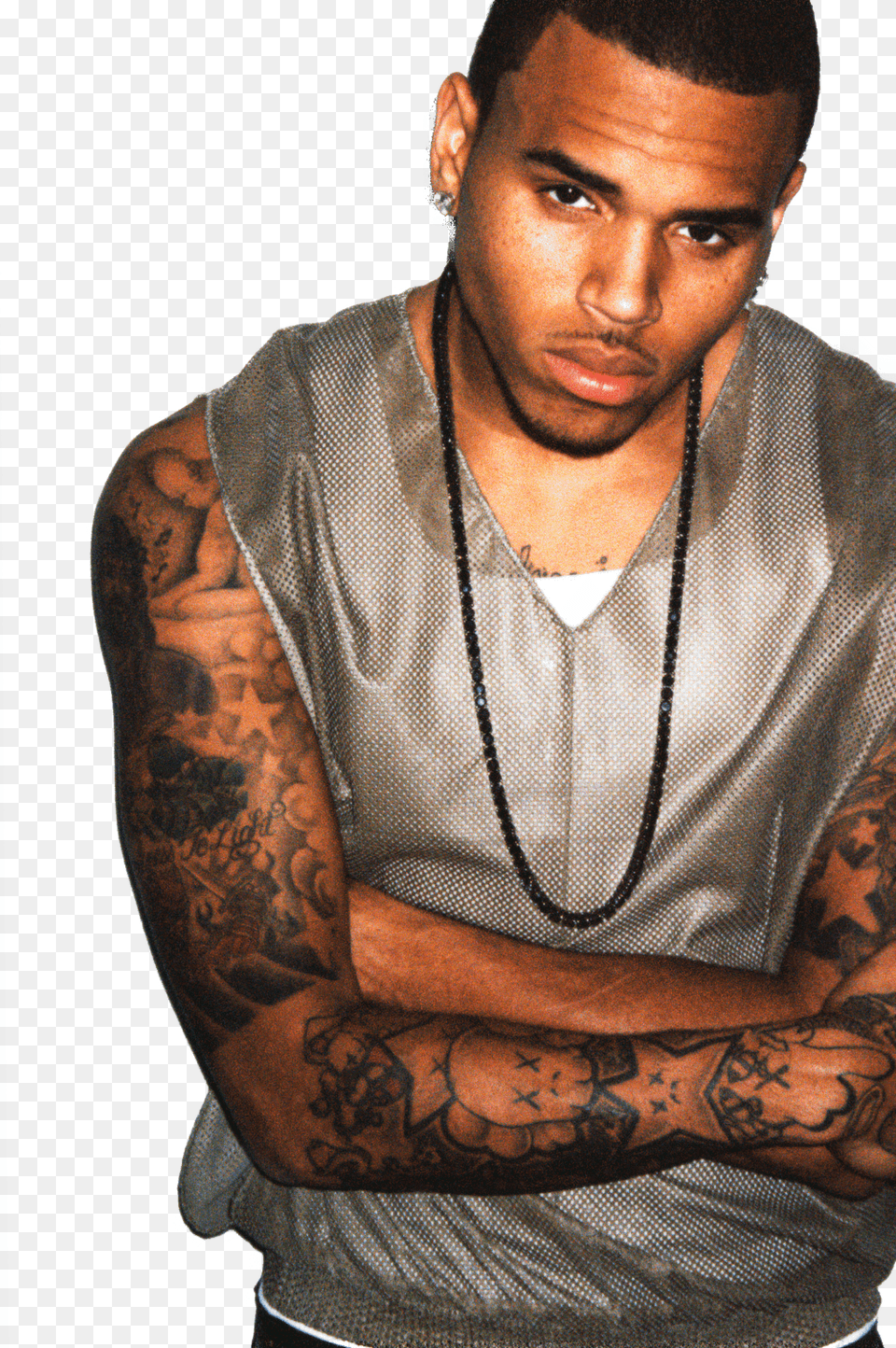Chris Brown Close Up Chris Brown, Tattoo, Skin, Person, Man Free Transparent Png