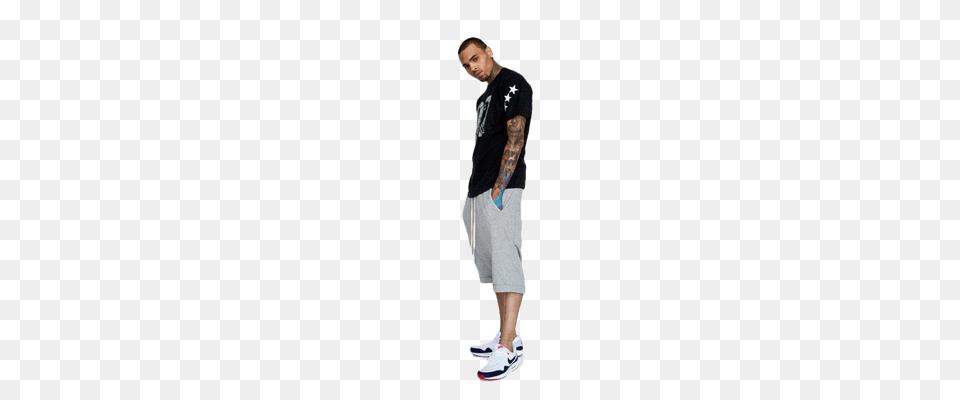 Chris Brown Standing Transparent, Clothing, Footwear, Long Sleeve, Sleeve Free Png