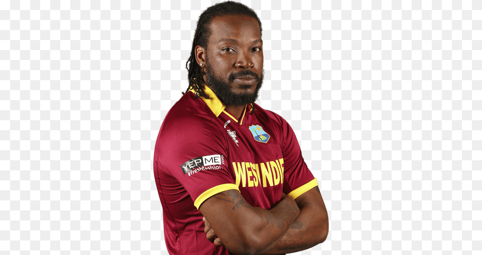 Chris Gayle West Indies Cricket Chris Gayle And Shahid Afridi, Clothing, Shirt, Adult, Face Png Image